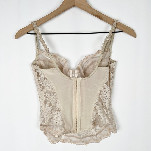 Stunning Vintage Union Made Sexy Sheer Lace Corset Bustier Bra Top Lingerie M/L - Picture 6 of 7